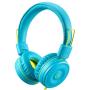 Kids Headphones-noot products K22 Foldable Stereo Tangle-Free 3.5mm Jack Wired Cord On-Ear Headset for Children/Teens/Boys/Girls/Smartphones/School/Kindle/Airplane/Plane/Tablet (Teal/Lime)