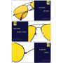Runspeed Night Driving Glasses Anti Glare Polarized Aviator Sunglasses for Men Women Rainy Safe HD Night View Vision Goggles with Yellow UV400 TAC Lenses for Sports Outdoor Activities