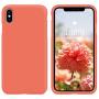 SURPHY Silicone Case for iPhone X iPhone Xs Case, Soft Liquid Silicone Shockproof Phone Case (with Microfiber Lining) Compatible with iPhone Xs (2018)/ iPhone X (2017) 5.8 inches (Nectarine)