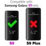 Samsung Galaxy S9 Phone Case with Tempered Glass Screen Protector Magnetic Ring Holder Stand Kickstand Hybrid Protective Cell Accessories Hard Cover for Glaxay S 9 Edge Galazy 9S GS9 Women Girls Men