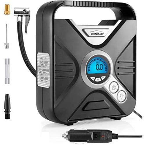 WindGallop Portable Air Compressor Tire Inflator Air Pump for Car Tires DC 12V Tire Pump with Gauge Valve Adaptors LED Light for Automobiles Bike Motorbike Basketball Inflatables (Silver) WindGallop Portable Air Compressor Tire Inflator Air Pump for Car Tires DC 12V Tire Pump with Gauge Valve Adaptors LED Light for Automobiles Bike Motorbike Basketball Inflatables (Silver)