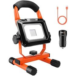 TACKLIFE Rechargeable Work Light,15W Camping Light With Lumen LED Bright,Car Charger with 4.9FT USB Output Cable,Waterproof IP65 for Outdoor Work and Fishing