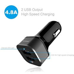 Car Charger for Nintendo Switch - YCCTEAM 5V/4.8A High Speed Play and Charge Two-Port USB Adapter with 6.6ft USB Type C to A Charger Cable Cord