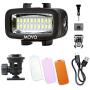 Movo LED-WP Underwater High-Power Rechargeable LED Video Light with Action Camera and Shoe Mounts, Compatible with GoPro, DSLR - Perfect for Vlogging, Traveling, Scuba Diving, Snorkel, Surfing, Sport