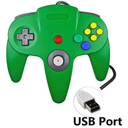 Bluetooth Mobile Game Controller, Joystick Gamepad for N64 Controller for PC Computer for Game Accessories Gamepad Wired Controller-USB Green-