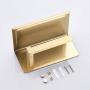 WOLIBEER Brushed Gold Finished Toilet Paper Holder, Wall Mounted Roll Tissue Holder with Shelf Mobile Phone Holder, All Stainless Steel Construction for Bathroom