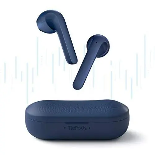 TicPods 2 True Wireless Earbuds, TWS Earbuds, Bluetooth 5.0, Semi-in-Ear Design, IPX4 Water Resistant, Long Press to Wake Up Smartphone, Touch Gesture Controls, 23 Hours Battery Life, Navy