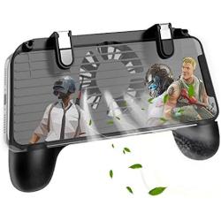 PUBG Mobile Game Controller, VOKOO 4-in-1 Upgrade Version Gamepad Shoot and Aim Trigger Phone Cooling Pad Power Bank for Android & iOS Fortnite/Knives Out, 2000mAh