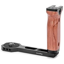 SMALLRIG Universal Wooden Left Side Handle for DJI Ronin S/Ronin SC/Zhiyun Crane 2 / Crane V2 Series Gimbal Stabilizer w/Cold Shoe, 3/8 Locating Holes for ARRI Standard - 2222
