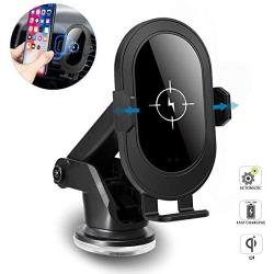 wejie Wireless Car Charger, 10W 7.5W Qi Fast Charging Auto-Clamping Car Mount, Windshield Dashboard Air Vent Phone Holder Compatible iPhone 11/11 Pro/Xs MAX/XS/XR/X/8/8+, Samsung Galaxy S9/S9+/S8/S8+