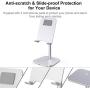 ATUMTEK Universal Cell Phone Stand, Solid Aluminium Alloy Adjustable Desktop Stand Holder for iPhone 11/11 Pro/XS Max/XR/XS/X/8/7 Plus, iPad, Samsung, Switch, All Tablets and Smartphones - Silver