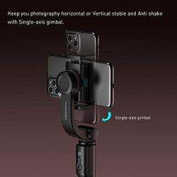 Selfie Stick Tripod Bluetooth,MOMAX Anti-Shake Handheld Extendable Phone Tripod Selfie Stick with Wireless Remote,Single-axis Stabilizer Anti-Shake Head Compatible with Android/iOS Mobile Phone
