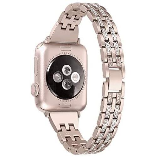 Aottom Compatible for Apple Watch Band 38mm 40mm Women Diamond Rhinestone Crystal Metal Luxury Jewelry Bling Glitter Sport Replacement Band Bracelet Wristband for 38mm 40mm iWatch Band Series 4/3/2/1