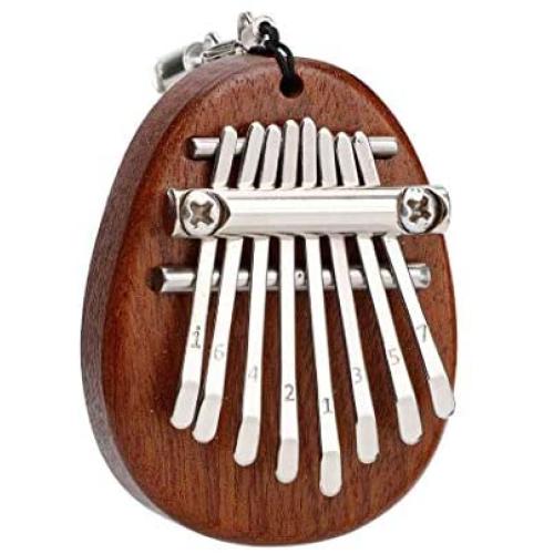 8 Key Kalimba Mini Thumb Piano Solid Wood Finger Marimba Musical Pendant Gift for Beginners Kids Adults