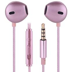 Richer-R Wired in-Ear Headphones,3.5 MM Metal Strong Bass in-Ear Headphone Stereo HiFi with Mic Stereo Headset,Multifunction in-Ear Gaming Earphone with Noise Reduction Function(Rose Gold)