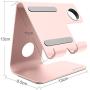 Cell Phone Stand Tablet Stand , ZVEproof iWatch iPhone Apple Watch Charging Station Stand Dock Cradle Holder for Mobile Phone (All Size) and Tablet (Up to 10.1 inch), Rose Gold