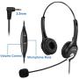 Callez 2.5mm Cordless Phone Headset Dual, Telephone Hands-Free Headset With N/C Mic For DECT AT&T ML17929 Panasonic KX-TCA430 KX-TS880 KX-T7630 KX-T7633 Cisco Vtech RCA Call Center Home Office(C402D1)
