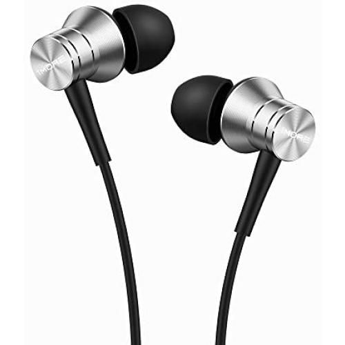 1MORE E1009-SV Piston Fit in-Ear Earphones Fashion Durable Headphones with 4 Color Options, Noise Isolation, Pure Sound, Phone Control with Mic for Smartphones/PC/Tablet, Silver