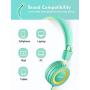 Mpow CH8 Kids Headphones with Microphone (2-Pack), Wired On-Ear Headsets with Safe Volume Limited 91dB, Foldable Durable Earphones w/Audio Splitter for Boys/Girls/Toddlers/Children/School/Travel/Plane