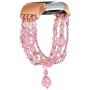 Wolait for Fitbit Charge 2 Bands, Handmade Fashion Pearl Bracelet with Elastic Strech for Women Girls (Pink)