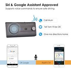 Avantree CK11 Hands Free Bluetooth Car Kits, Loud Speakerphone, Support Siri Google Assistant & Motion Auto On Off, Volume Knob, Wireless in Car Handsfree Speaker Kit with Visor Clip - Titannium