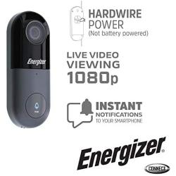 Energizer Connect Smart 1080p HD Video Doorbell with Cloud Storage and Remote Access Through Your Smartphone via iOS and Android App