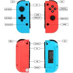 Winkeyes Nintendo Switch Joy-Con Controller Mini Switch Controller Joy Con (L/R) Wireless Pro Game Controller Gamepad Joypad Joystick Compatible with Nintendo Switch, Blue and Red Color