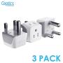 Ceptics South Africa, Namibia Travel Adapter Plug with Dual Usa Input - Type M - Ultra Compact - Safe Grounded Perfect for Cell Phones, Laptops, Camera Chargers and More 3 Pack (CT-10L)