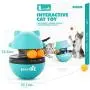 Pecute Cat Toy Interactive Cat Tumbler Toy Ball Pet Treat Leaking Toy with Dual Rolling Balls & Teasing Wand for Cats Kitten Puppy Exercise