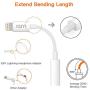 [Apple MFi Certified] Lightning to 3.5 mm Headphone Jack Adapter Compatible with iPhone 8/8 Plus/X/Xr/Xs/7/7 Plus, Music Control & Calling Function Supported,Support iOS 11,10.3 and More – White
