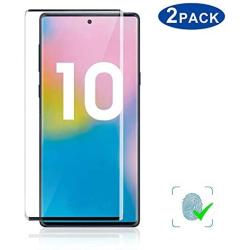 [2-Pack] Galaxy Note 10 Plus Screen Protector, Fingerprint Unlock，9H Hardness Anti-Scratch, Bubble Free, 3D Full Coverage, Tempered Glass Film Compatible Samsung Galaxy Note 10 Plus/Note 10+