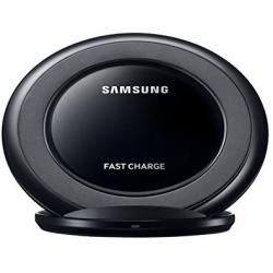 Samsung Qi Certified Fast Charge Wireless Charging Pad + Stand - Supports wireless charging on Qi compatible smartphones - Black