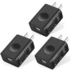 USB Wall Charger, FONKEN 3-Pack 5V 2A Power Adapter Universal Travel Charger USB Plug Cell Phone Charger Block Cube Compatible with iPhone, iPad, Google Nexus, Samsung, LG, HTC, Moto, Kindle and More