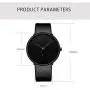 Mens Watches Minimalist Ultra Thin Waterproof Fashion Dressy Wrist Watch for Men Business Casual Luxury Quartz Analog Watch