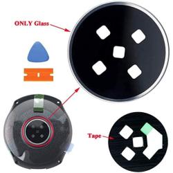 Ubrokeifixit Compatible Back Rear Lens Glass with Tape Replacement for Samsung Galaxy Watch 46mm SM-R800 R805/Galaxy Watch 42mm SM-R810 R815 Black(Rear Cover NOT Included)