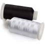 Simthreads 2 Bobbin Thread for Sewing and Embroidery Machine 1 Black and 1 White 5500 Yards Each - 60WT Polyester Bobbin Fill Thread Bottom Threads