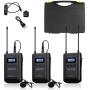 Movo WMX-20-DUO 48-Channel UHF Wireless Lavalier Microphone System with 1 Receiver, 2 Transmitters, and 2 Lapel Microphones Compatible with DSLR Cameras (330 ft Audio Range)