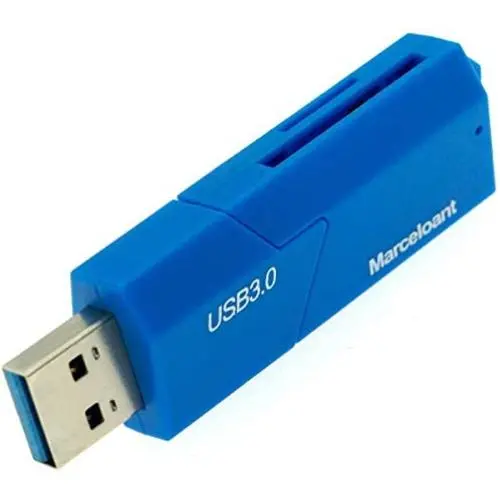 Marceloant USB 3.0 Portable Card Reader for TF, SDXC, SDHC, SD, MMC, RS-MMC, Micro SDXC, Micro SD, Micro SDHC Card and UHS-I Cards Blue Marceloant USB 3.0 Portable Card Reader for TF, SDXC, SDHC, SD, MMC, RS-MMC, Micro SDXC, Micro SD, Micro SDHC Card and UHS-I Cards Blue