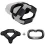 The Combo of VR Face Silicone Cover Mask Pad & Head Strap Pad Cushion Compatible for Oculus Quest Sweatproof Light Blocking (Washable) for Virtual Reality Headset (Black)