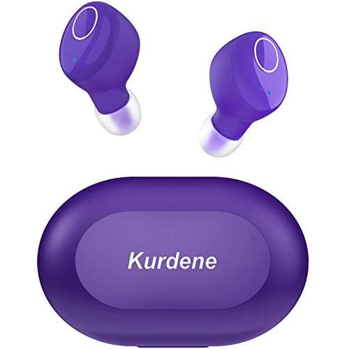 Kurdene Small Wireless Earbuds,Bluetooth Earbuds with Charging Case Bass Sounds IPX8 Waterproof Sports Headphones with Mic Touch Control 24H Playtime for iPhone/Samsung/Android(Purple) Kurdene Small Wireless Earbuds,Bluetooth Earbuds with Charging Case Bass Sounds IPX8 Waterproof Sports Headphones with Mic Touch Control 24H Playtime for iPhone/Samsung/Android(Purple)