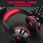 Xbox One Gaming Headset, PHOINIKAS H1 Wired Gaming Headset for PS4, PC, Laptop, Mac, iPad, Nintendo Switch Games, Over Ear Headphone with Microphone, Bass 5.1 Surround, LED Light, Gift for Kids (Red)