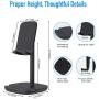 Cell Phone Stand for Desk Yoobao Adjustable Tablet Stand Phone Holder for FaceTime Zoom Video Compatible iPhone 11 Pro Xs Max Xr X 8 7 6, iPad Pro, All Smartphones, Tablets(4 to 11 inch) & More-Black