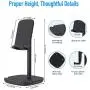 Cell Phone Stand for Desk Yoobao Adjustable Tablet Stand Phone Holder for FaceTime Zoom Video Compatible iPhone 11 Pro Xs Max Xr X 8 7 6, iPad Pro, All Smartphones, Tablets(4 to 11 inch) & More-Black