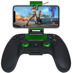 JmeGe Wireless Gaming Controller Gamepad for Android and iOS for Samsung S9 S10 Huawei P30 iPhoneX XR with Retractable Bracket Support 6-inch Mobile Phones