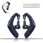 SLUB [Plus] Bluetooth 5.0 Headphones with Mic for Cell Phone True Wireless Waterproof IPX7 Earhook Lightweight 12H Playtime Invisible Earbuds for iPhone/Android (Blue)