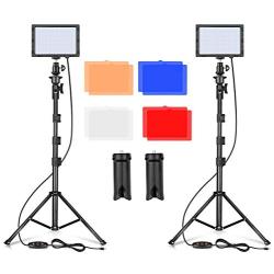 Emart LED Video Light 11 Brightness/4 Color Filters Dimmable Photography Continuous Table Top Lighting, Adjustable Tripod Stand, USB Portable Fill Light for Photo Studio Shooting