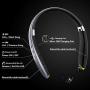 Bluetooth Headphones, BEARTWO Upgraded Foldable Wireless Neckband Headset with Retractable Earbuds, Noise Cancelling Stereo Earphones with Mic for Workout, Running, Driving (with Carry Case) (Grey)