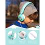 Planet Buddies Kids Headphones, On Ear Headphones for Kids, Volume Safe Foldable Wired Earphones for School, Travel, Phone, Kindle - Blue Penguin