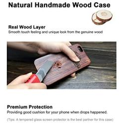 Compatible for Cool iPhone 7 Case, iPhone 8 Wood Case with Real Unique Wood Carving Wave Design with Silicone Dual layer Hybrid Protective Case for iPhone 7/ 8 iPhone SE 2020 4.7 Inch