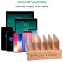 Bamboo Charging Station,USB Charging Station Dock 5- Port OthoKing Charging Stand Organizer Multiple Charger Station & Desktop Docking Station Compatible with Smartphone,Tablets,Samsung Galaxy